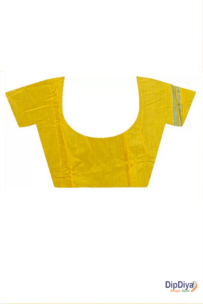 Yellow Blue Cotton Blended Parv Jamdani Saree (562)